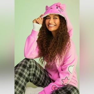 Hello kitty & friends fleece hoodie pink